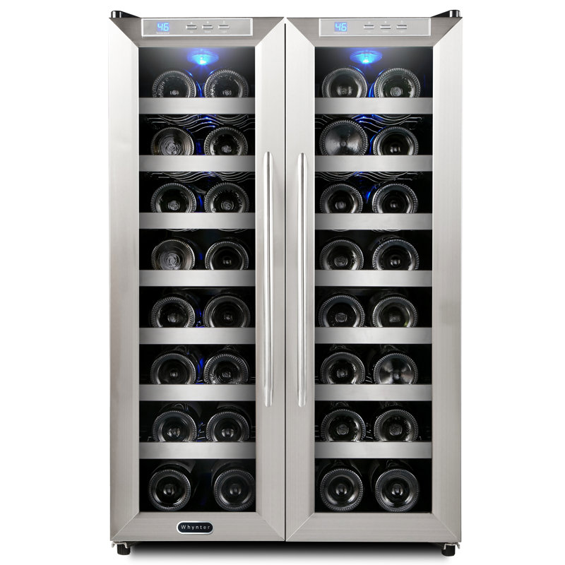 Whynter 32 Bottle Dual Zone Freestanding Wine Cooler & Reviews Wayfair